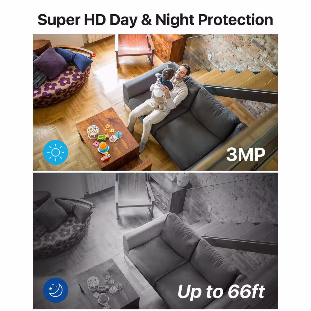 ZOSI 3MP 2K Wireless Smart Home Security Camera with Magnetic Base, 2-Way Audio, Local&Cloud Storage, Wall Mountable