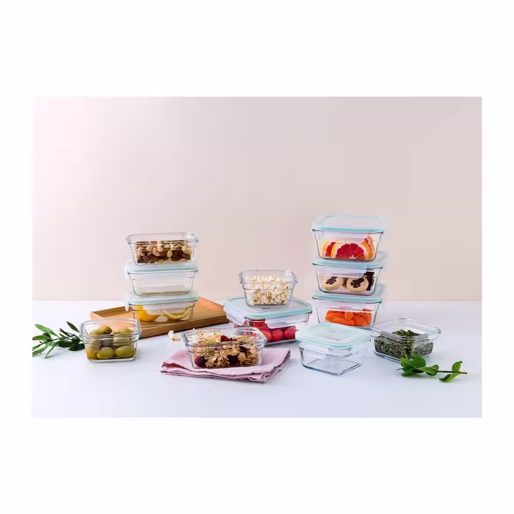 Glasslock 24-Piece Food Storage Containers Set Oven Microwave Safe Glass w/Lids
