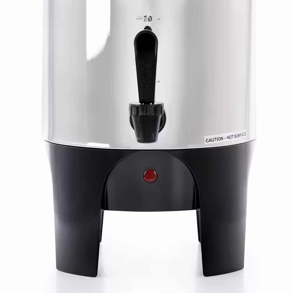 MegaChef 30 Cup Stainless Steel Coffee Urn in silver