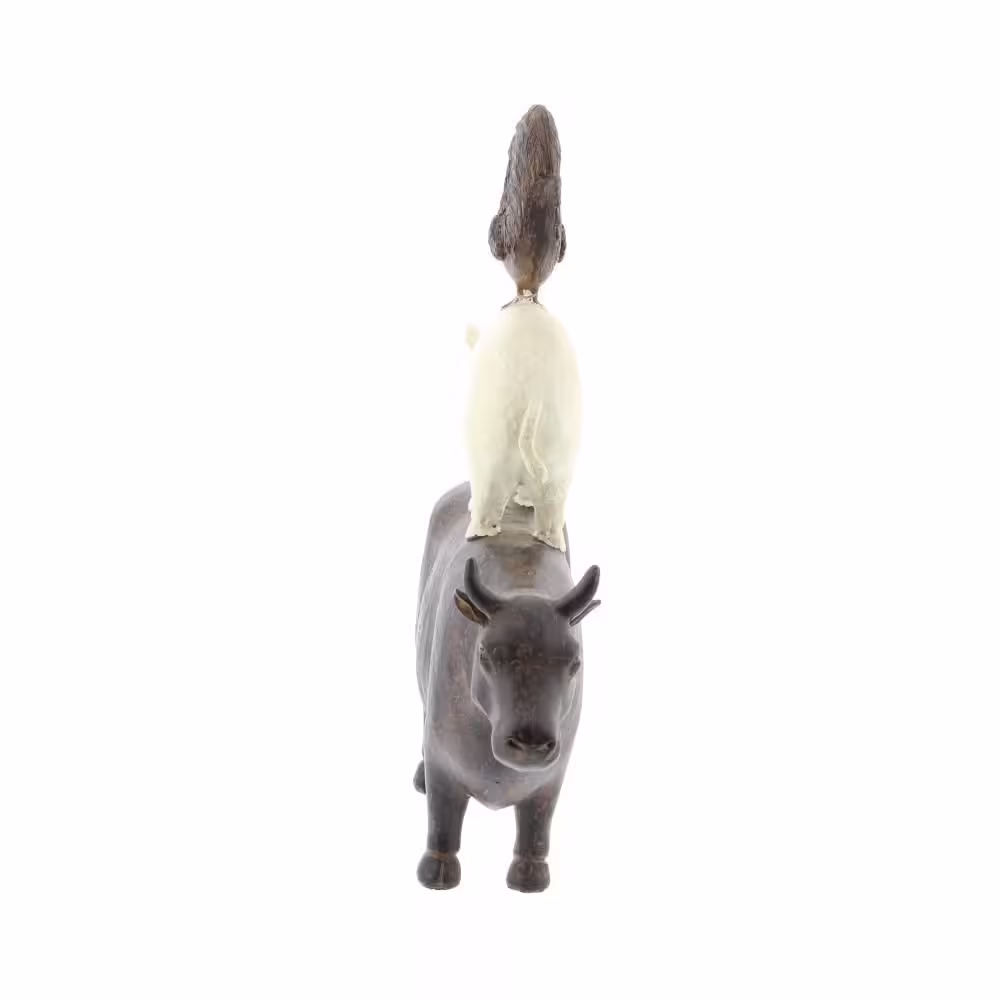 Litton Lane Brown Polystone Stacked Farm Animals Sculpture