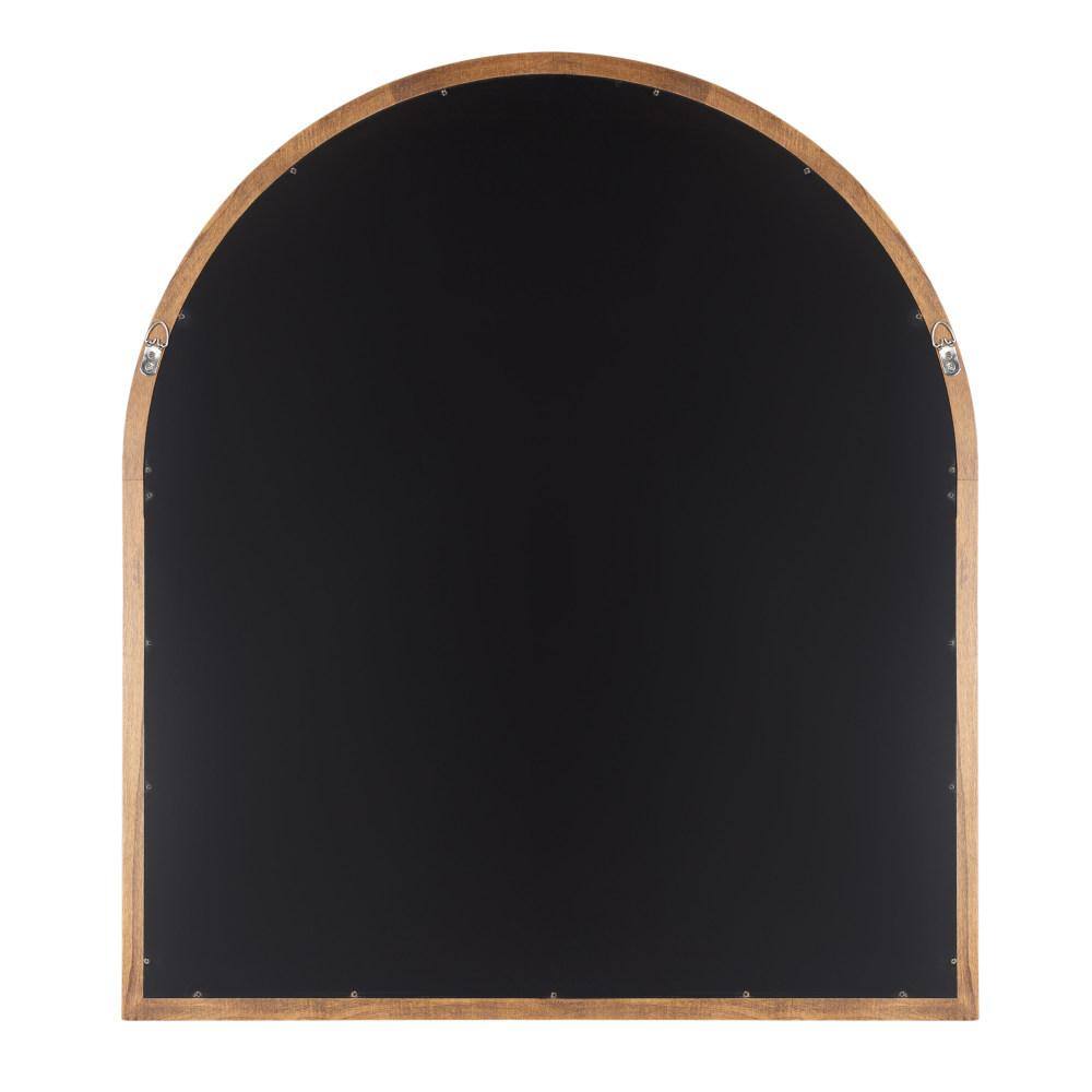 Kate and Laurel Hatherleig 32.00 in. W x 36.00 in. H Rustic Brown Arch Transitional Framed Decorative Wall Mirror