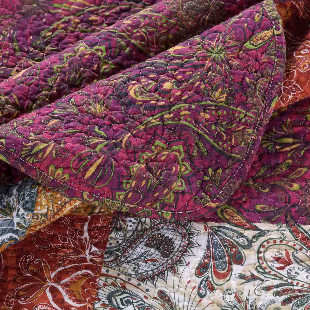 Greenland Home Fashions Paisley Slumber Spice 50 x 60'' Cotton Blend Throw Blanket