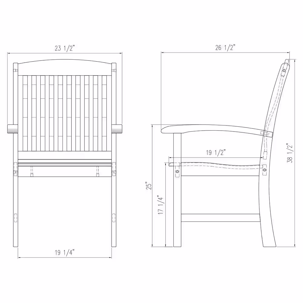 Cambridge Casual Caterina 6-Piece Teak Wood Outdoor Dining Set with Navy Cushion