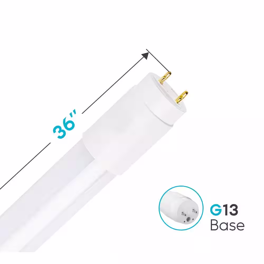 LUXRITE 16-Watt 3 ft. Linear T8 LED Tube Light 6500K Daylight Fluorescent Replacement Direct or Ballast Bypass (4-Pack)