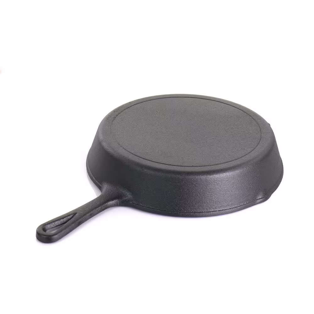 MegaChef Pre-Seasoned 9-Piece Cast Iron Skillet with Lids