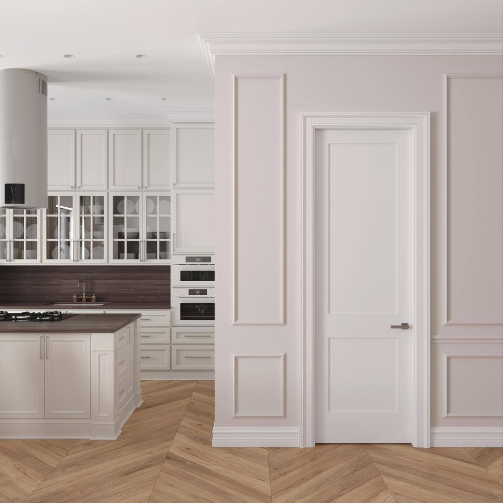 None 36 in. x 96 in. Right-Handed Solid Core Primed White Composite Single Prehung Interior Door Oil Rubbed Bronze Hinges