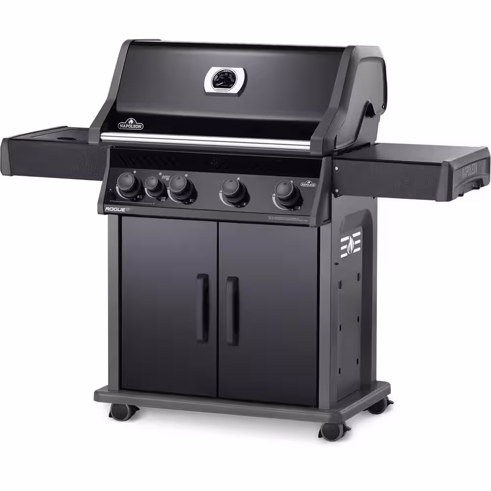 NAPOLEON Rogue 4-Burner Propane Gas Grill with Infrared Side Burner in Black