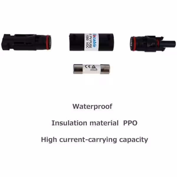 Renogy 10 Amp Male and Female Connector PV Solar Waterproof In-Line Fuse Holder with Fuse
