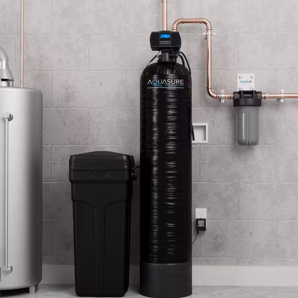 AQUASURE Harmony Series 64,000 Grain Electronic Metered Water Softener with Sediment and Carbon Pre-Filter