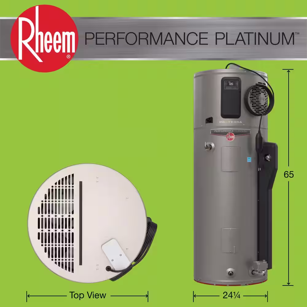 Rheem ProTerra 65 Gal. Tall 0-Watt Element Residential Electric Water Heater w/Leak Detection, Auto Shutoff & 10-Year Warranty