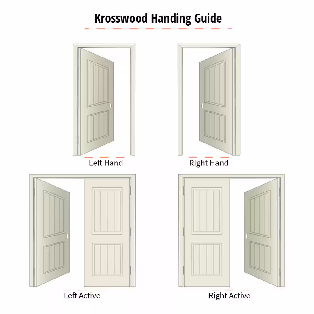 Krosswood Doors 36 in. x 80 in. Rustic Knotty Alder 2-Panel Top Rail Arch Solid Wood Left-Hand Single Prehung Interior Door (2-Pack)