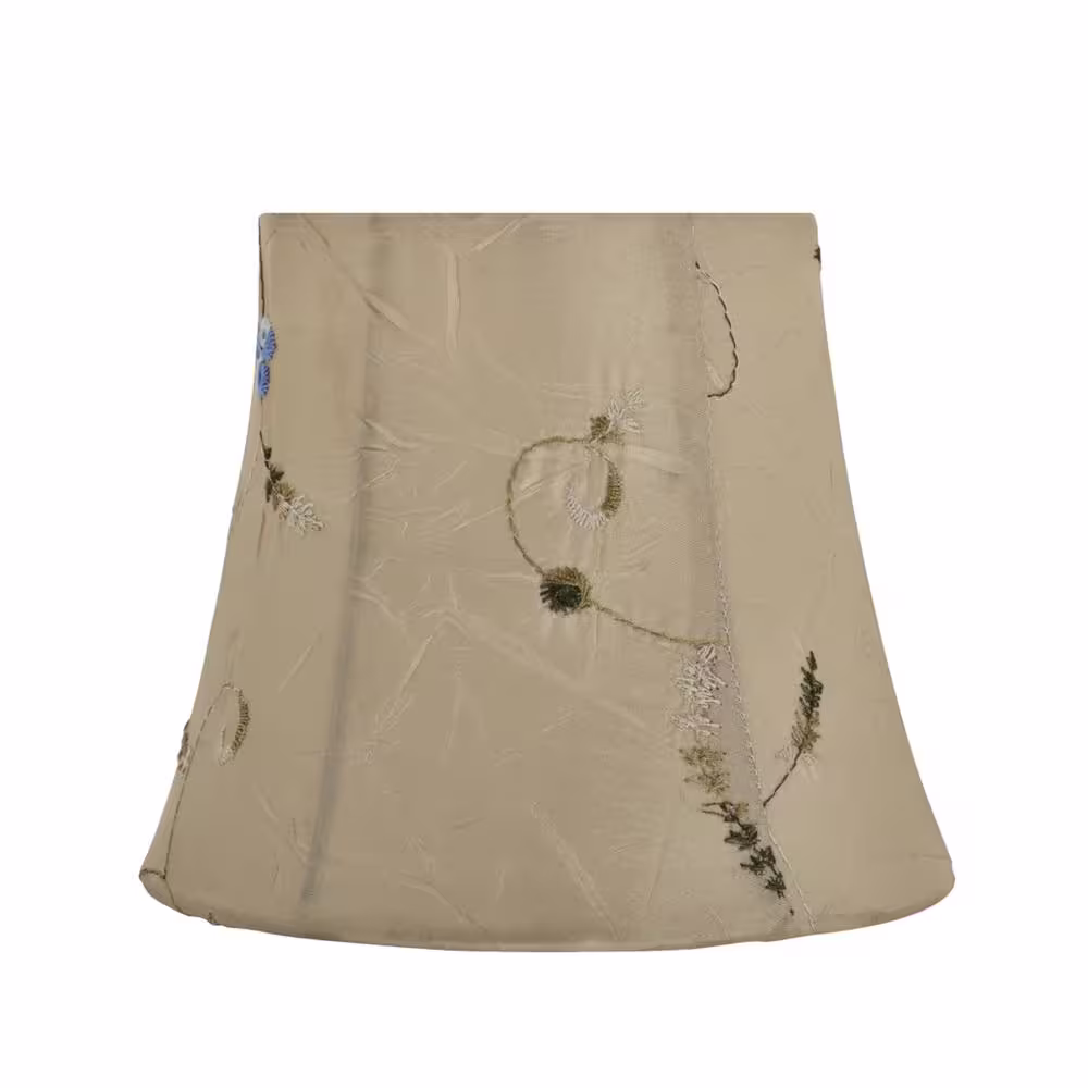 Aspen Creative Corporation 6 in. x 5 in. Gold and Floral Embroidered Design Bell Lamp Shade (6-Pack)