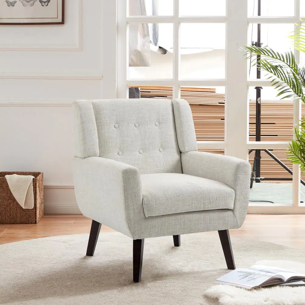 Uixe Beige Upholstery Arm Chair (Set of 1)