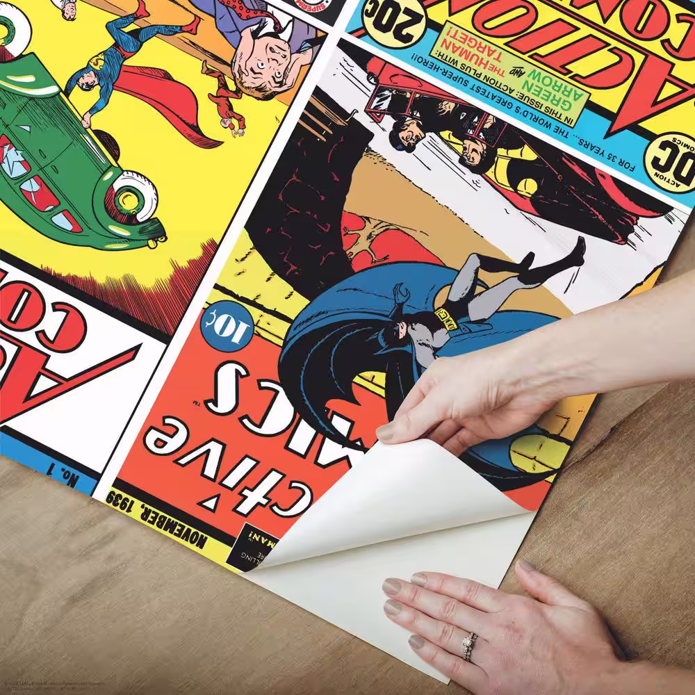 RoomMates Classic DC Comics Covers Multicolor Peel and Stick Wallpaper Mural