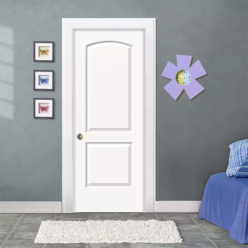 JELD-WEN 36 in. x 80 in. 2 Panel Continental Primed Right-Hand Smooth Molded Composite Single Prehung Interior Door