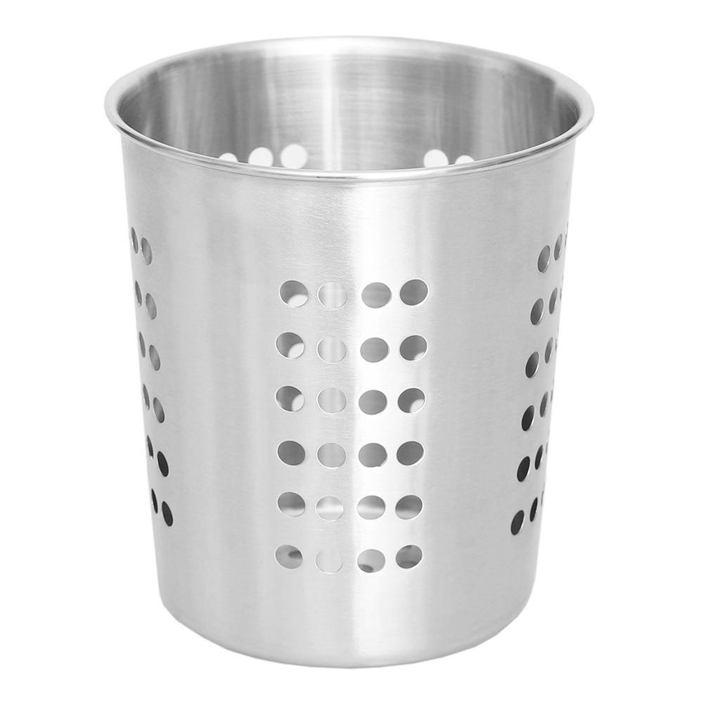 Home Basics Classic Perforated Silver Quick Draining Stainless Steel Cutlery Holder