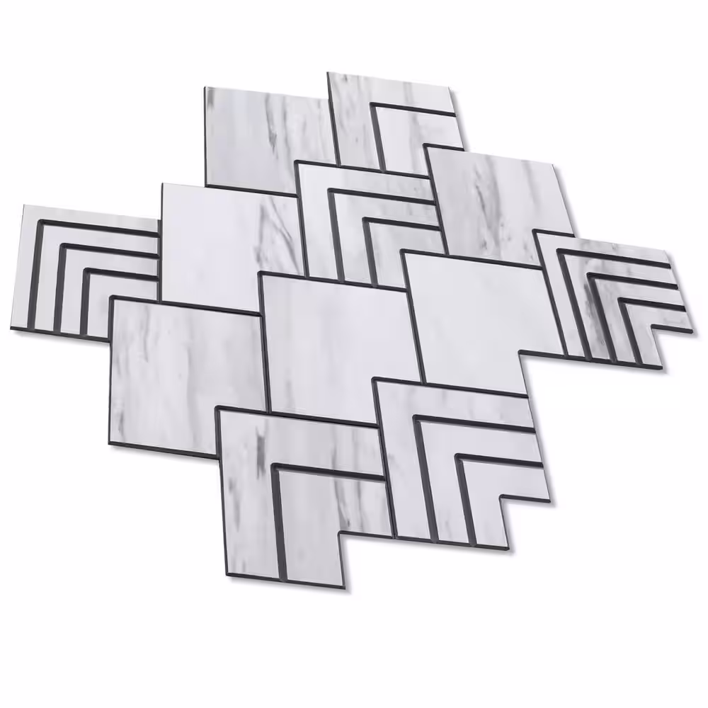 AVANT DECOR Rome Multi-Color 10.07 in. x 10.43 in. 4 mm Stone Peel and Stick Backsplash Tile (5.84 sq. ft./8-Pack)