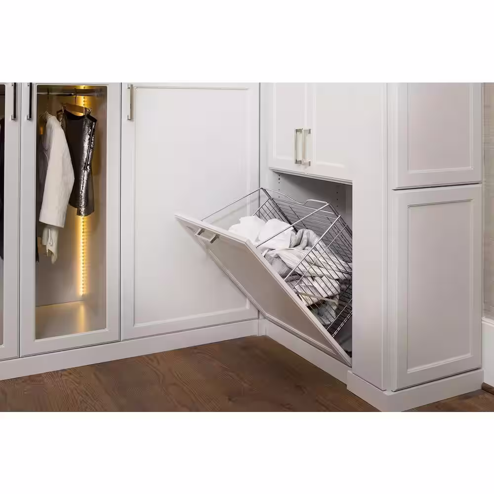 Rev-A-Shelf 19.76 in. H x 20.5 in. W Chrome Steel 1-Drawer Wide Mesh Wire Basket