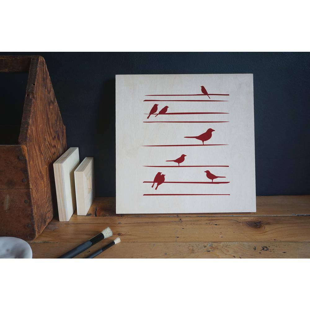 Stencil1 Bird on Straight Lines Stencil