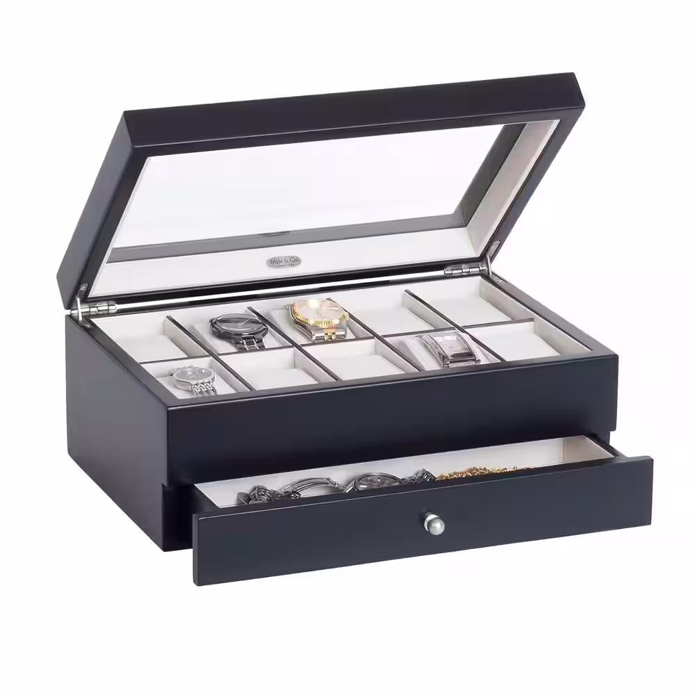 Mele & Co Grant Java Finish Wooden Watch Box