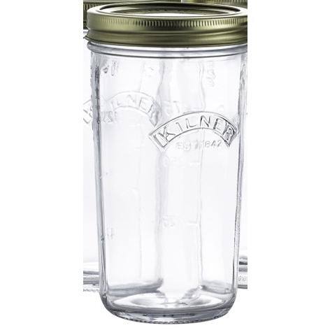 KILNER Canning Glass Wide Mouth Canning Jar 34 oz. - (Set of 6)