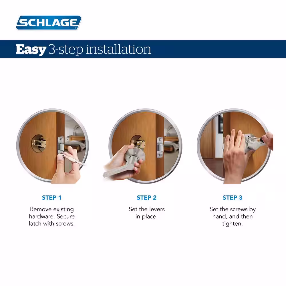Schlage Elan Bright Brass Passage Hall/Closet Door Handle