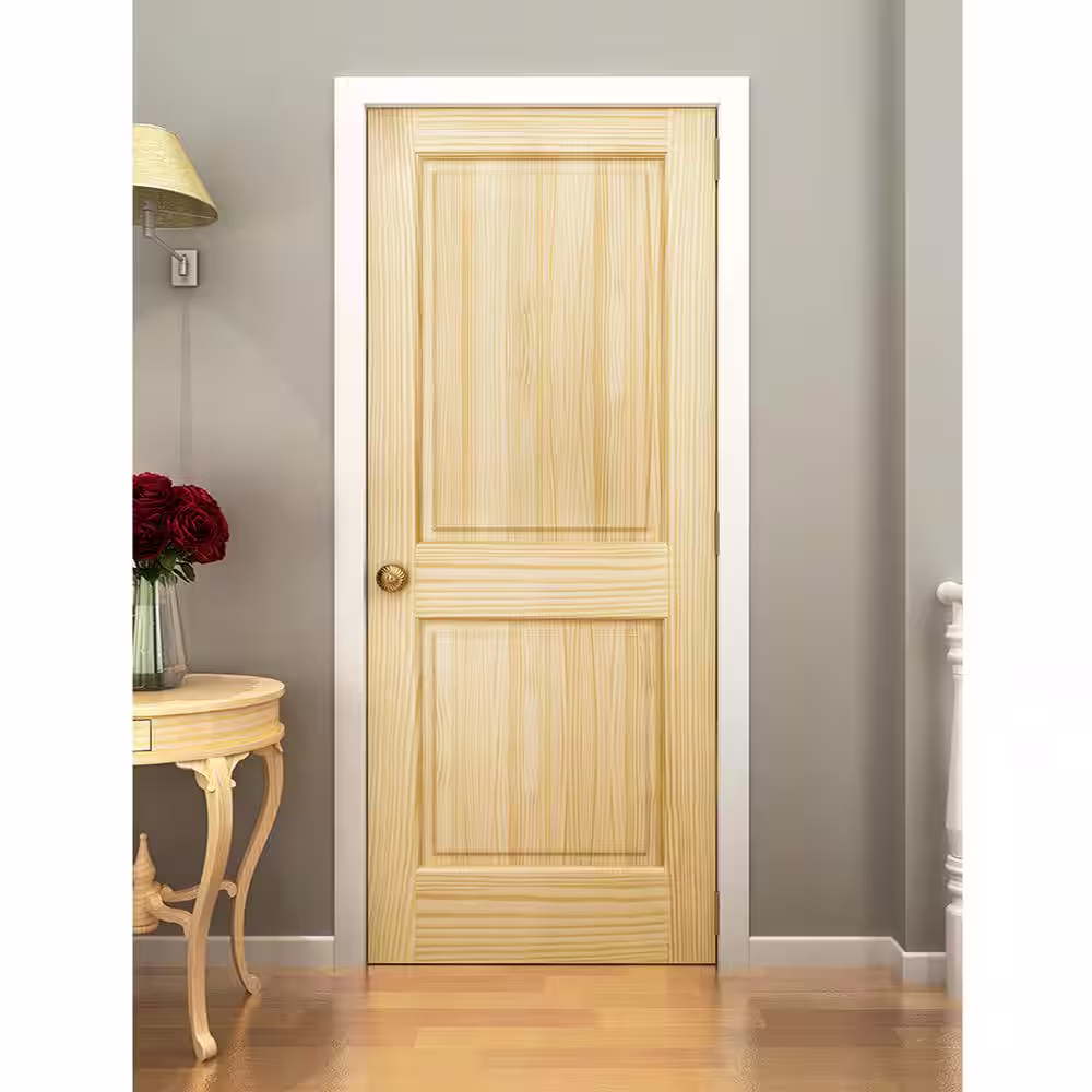 Kimberly Bay 32 in. x 80 in. Unfinished 2-Double Hip Panel Solid Core Wood Interior Door Slab