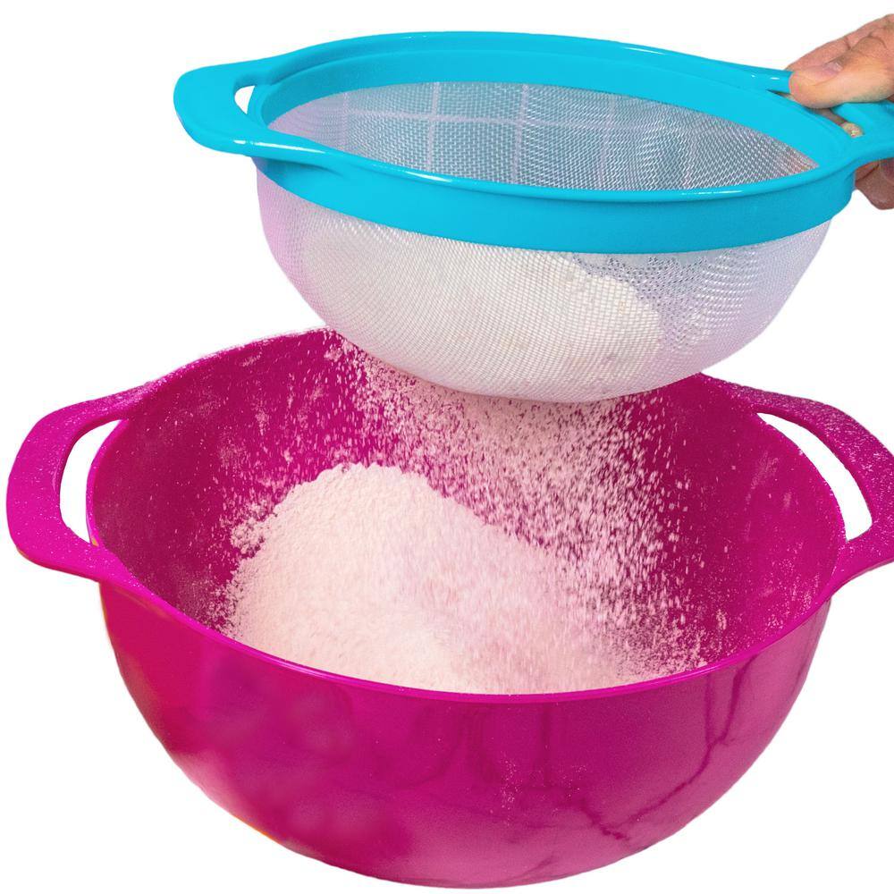 CHEER COLLECTION 15-Piece Nested Bowl Set, Mixing Bowl, Strainer and Measuring Spoon Set