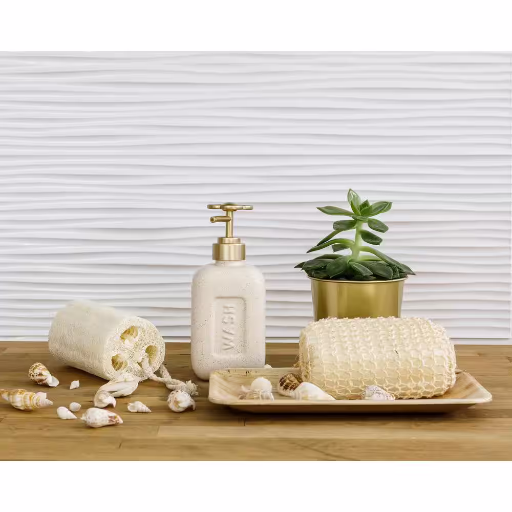 INNOVERA DECOR BY PALRAM 18.5'' x 24.3'' Wilderness Decorative 3D PVC Backsplash Panels in White 6-Pieces