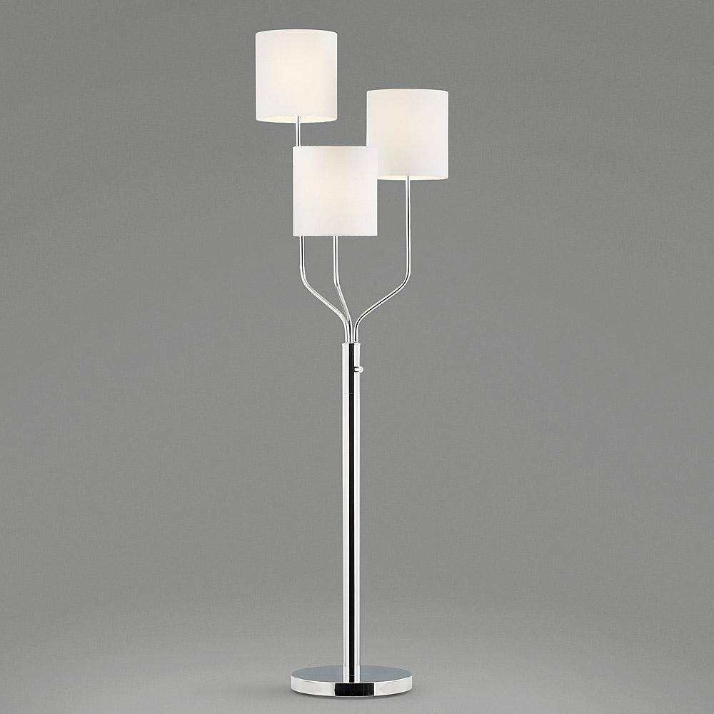 HomeGlam FLORENCE 68 in. Chrome Finish Metal Floor Lamp