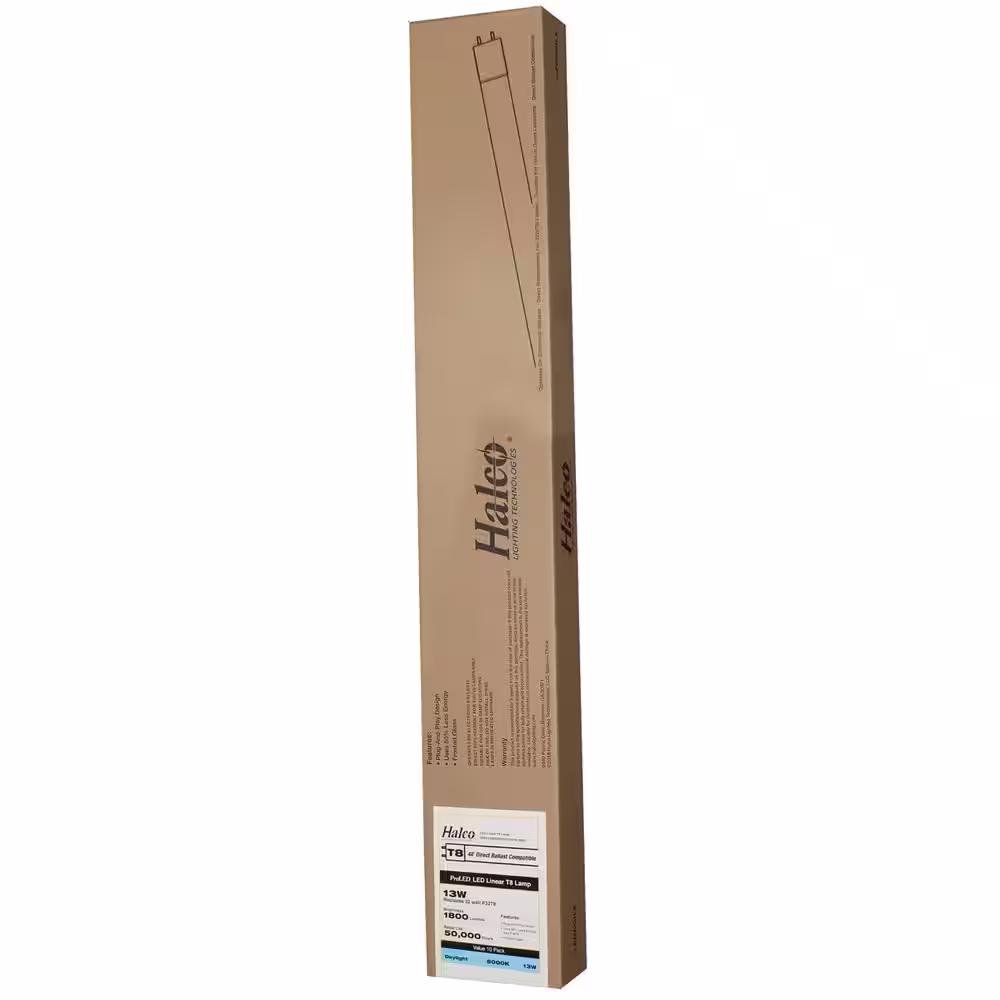 HALCO LIGHTING TECHNOLOGIES 4 ft. 13-Watt T8 Dimmable LED Linear Light Bulb Type A Daylight 5000K (10-Pack)