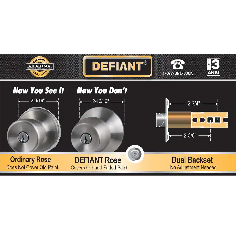 Defiant Olympic Stainless Steel Hall/Closet Door Lever