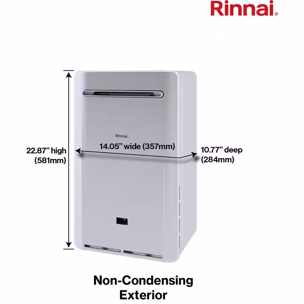 Rinnai High Efficiency Non-Condensing 6.6 GPM Residential 160,000 BTU Exterior Propane Gas Tankless Water Heater