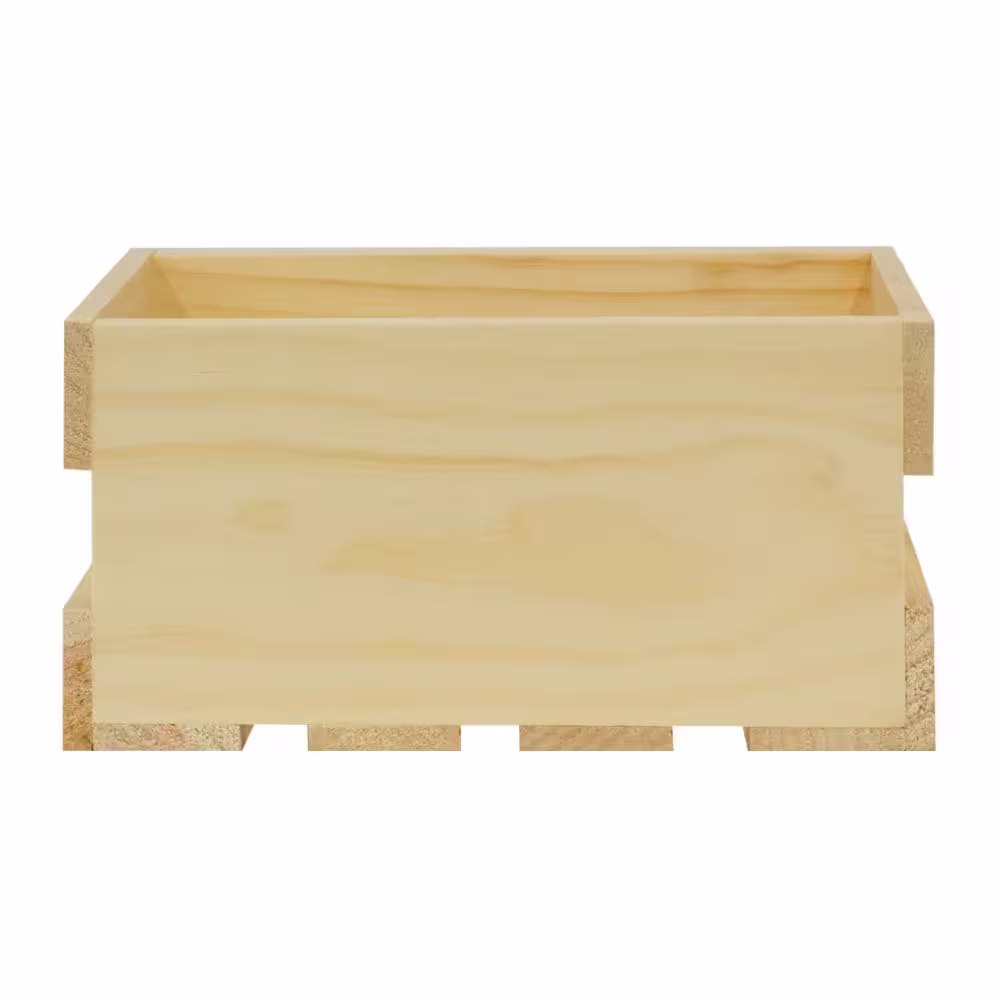 Crates & Pallet 11.75 in. x 9.63 in. x 4.75 in. Small Wood Crate (4- Pack)