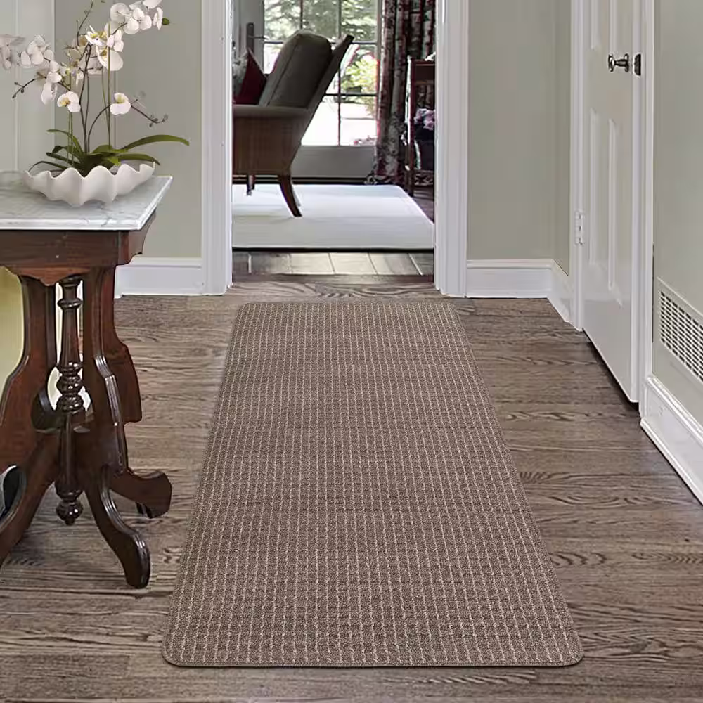 TrafficMaster Pindot Fog 2 ft. x 5 ft. Dots Polypropylene Accent Rug