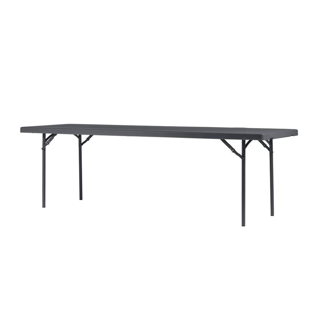 None Classic 8 ft. Commercial Blow Mold Folding Table, Gray