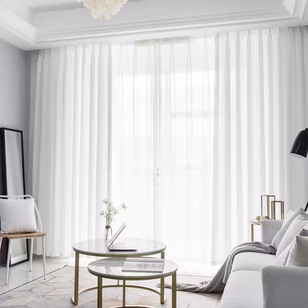 Shatex Indoor/Outdoor Mosquito Netting Curtain 63 in. x 96 in. White (2 Panel)