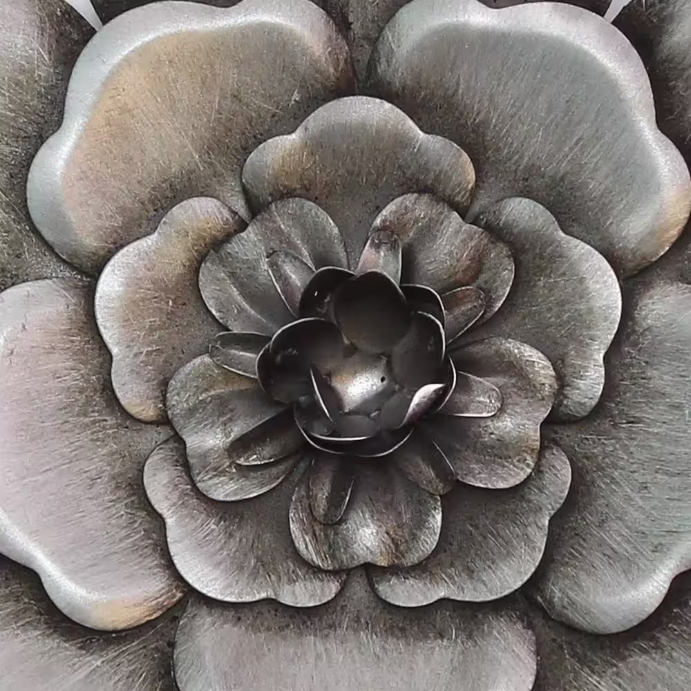 HomeRoots Victoria Indoor Silver Metal Flower Wall Decor