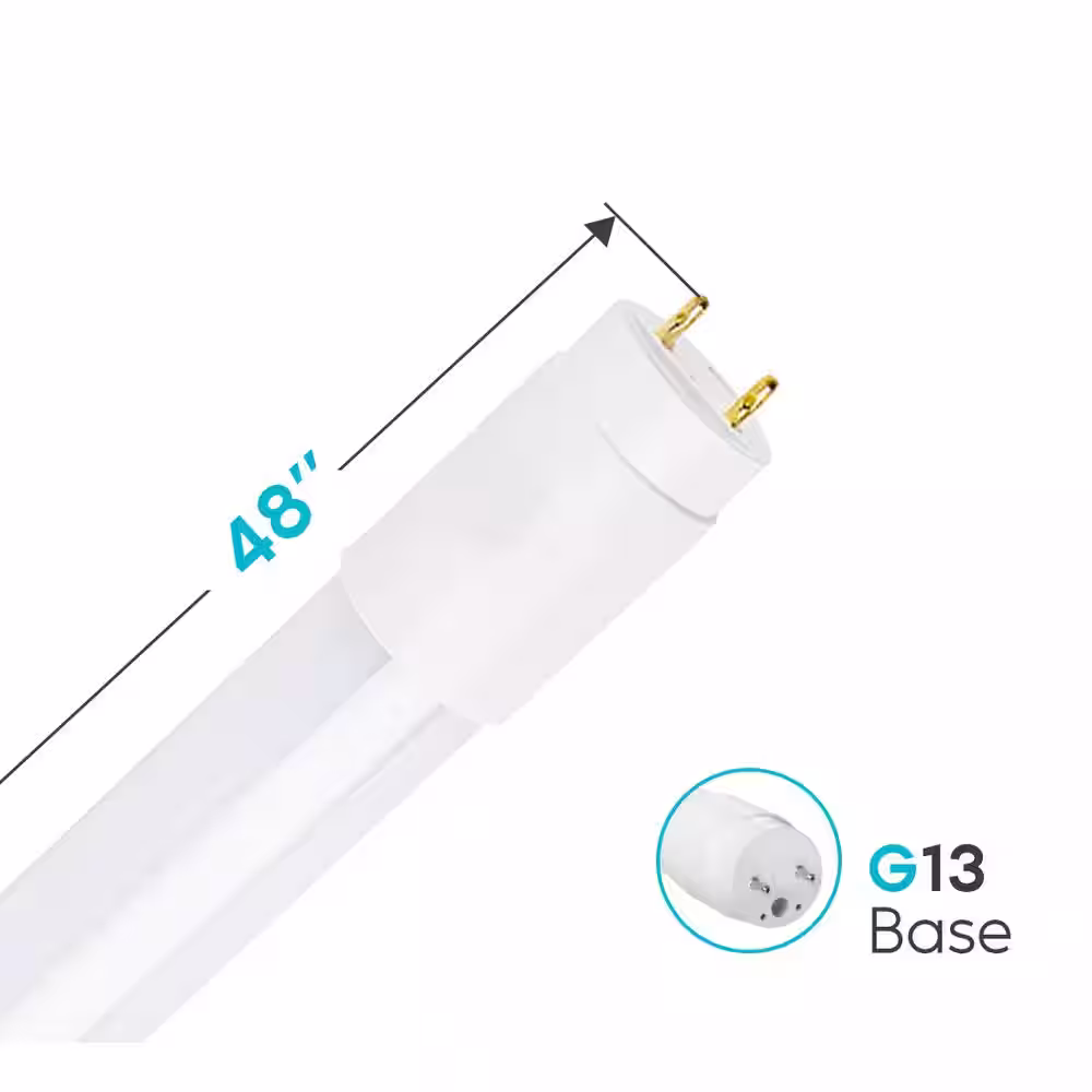 LUXRITE 18-Watt 4 ft. Linear T8 LED Tube Light Bulb 3000K Soft White Replacement Direct or Ballast Bypass ETL Listed (4-Pack)
