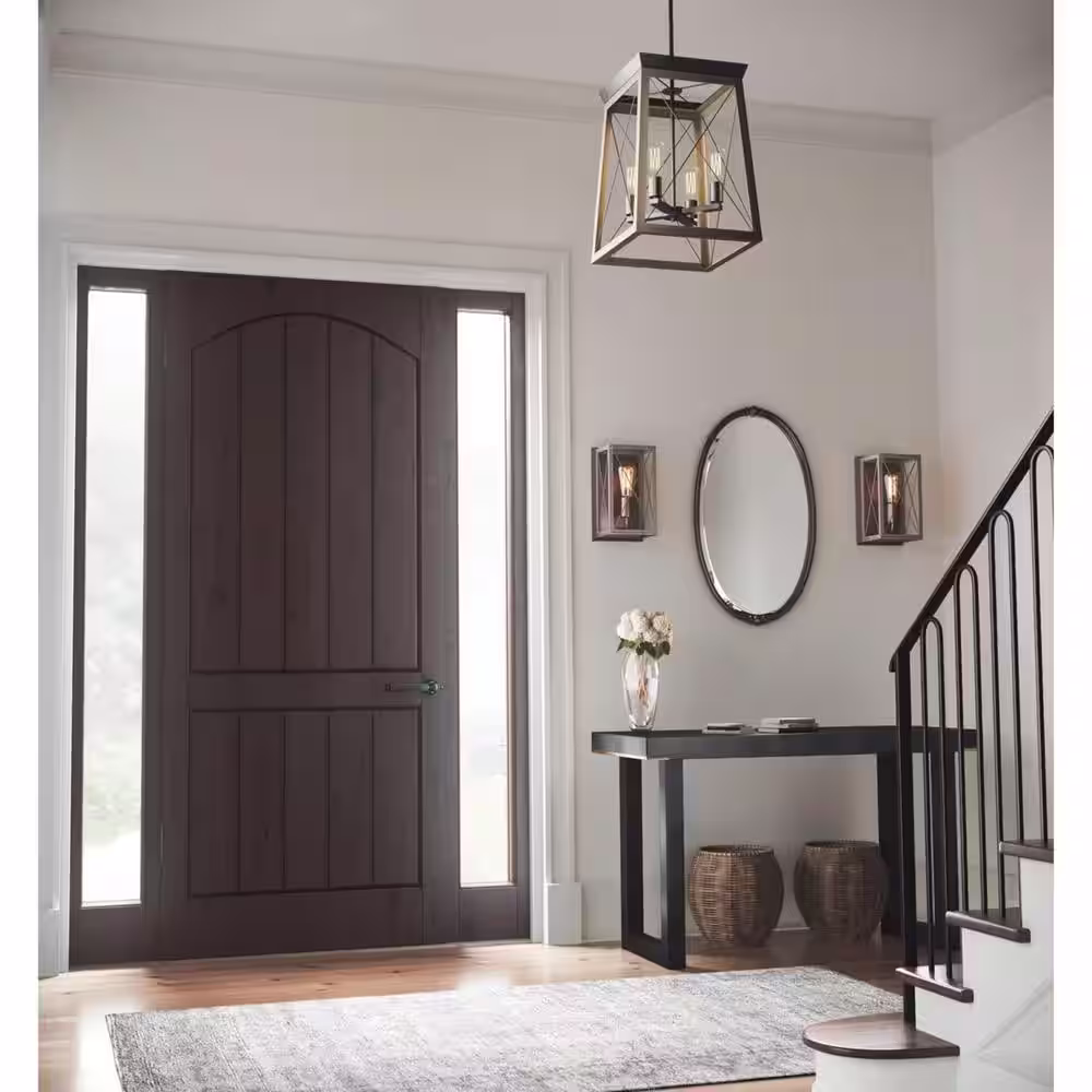 Progress Lighting Briarwood Collection 4-Light Antique Bronze Kitchen Farmhouse Pendant Hanging Light