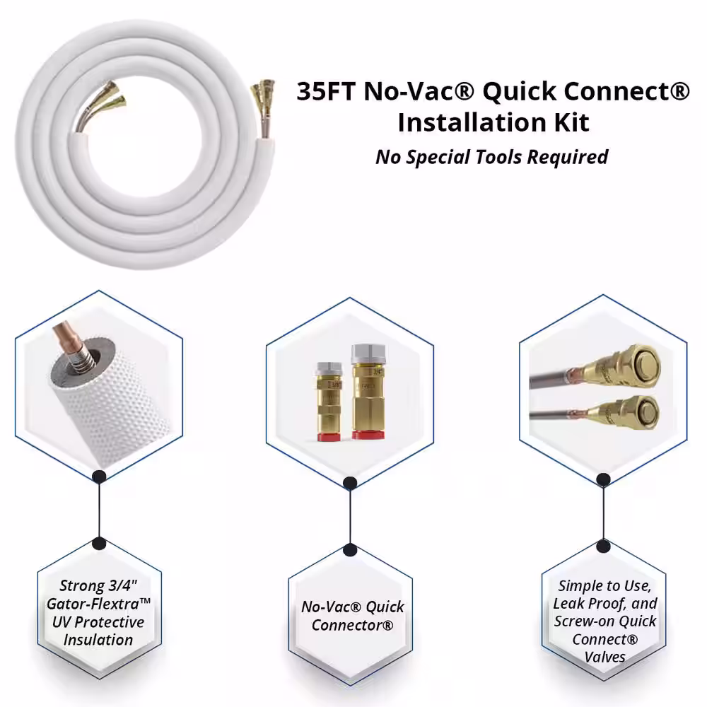 MRCOOL DIY Universal 5 Ton 54000 BTU 17 SEER Split System AC with 15 ft. NoVac Install Kit 208/230-V