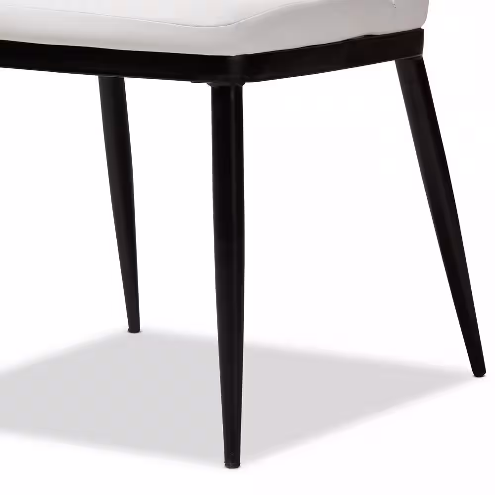 Baxton Studio Darcell White Faux Leather Upholstered Dining Chair (Set of 4)