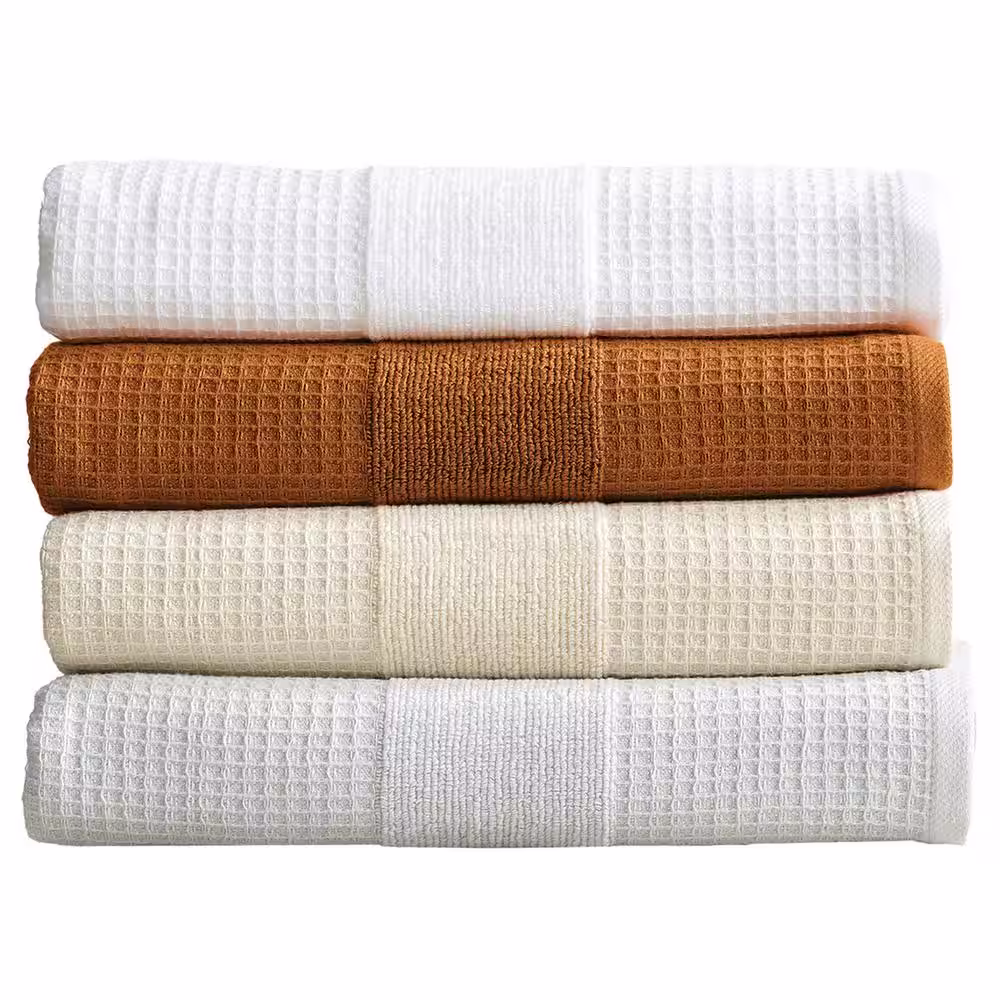 FRESHFOLDS Gray Solid 100% Cotton Premium Hand Towel (Set of 4)