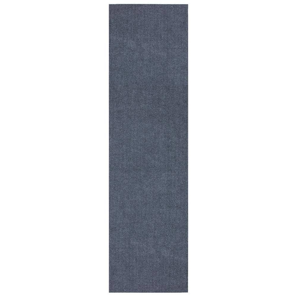 Sweet Home Stores Ribbed Waterproof Non-Slip Rubber Back Solid Runner Rug 2 ft. W x 5 ft. L Gray Polyester Garage Flooring