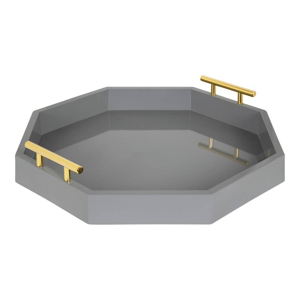 Kate and Laurel Lipton 18 in. x 3 in. x 18 in. Gray Decorative Wall Shelf