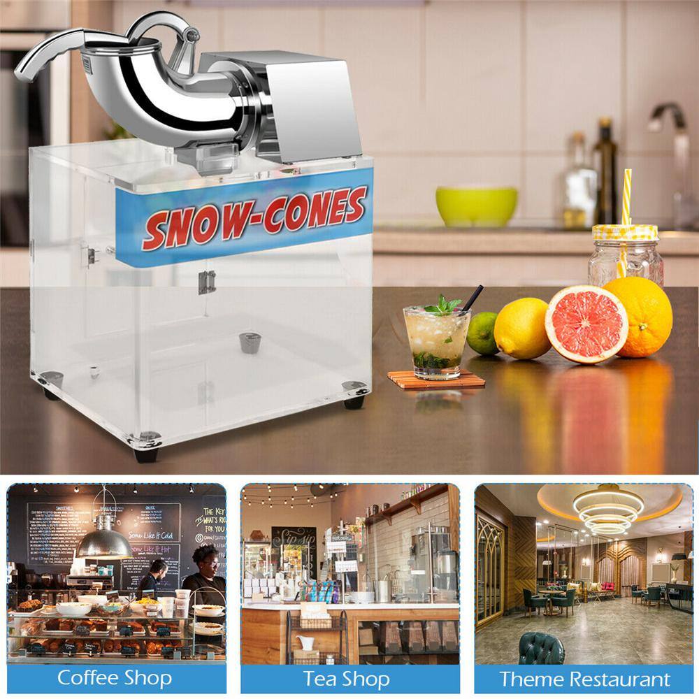 Costway 0 oz. Electric White Snow Cone Machine Ice Shaver Maker Shaving Crusher Dual Blades