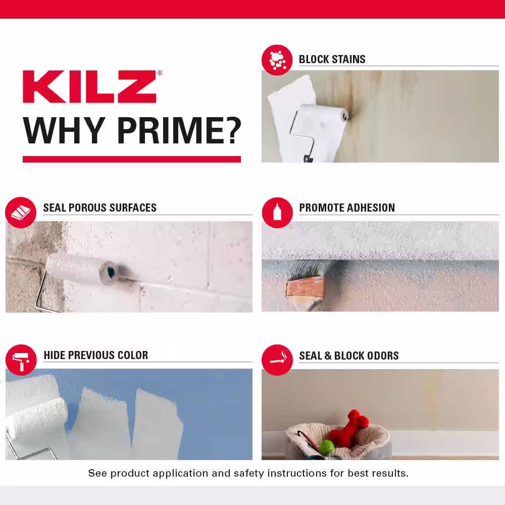 KILZ Original 1 gal. White Oil-Based Low-VOC Interior and Exterior Primer, Sealer, and Stain Blocker