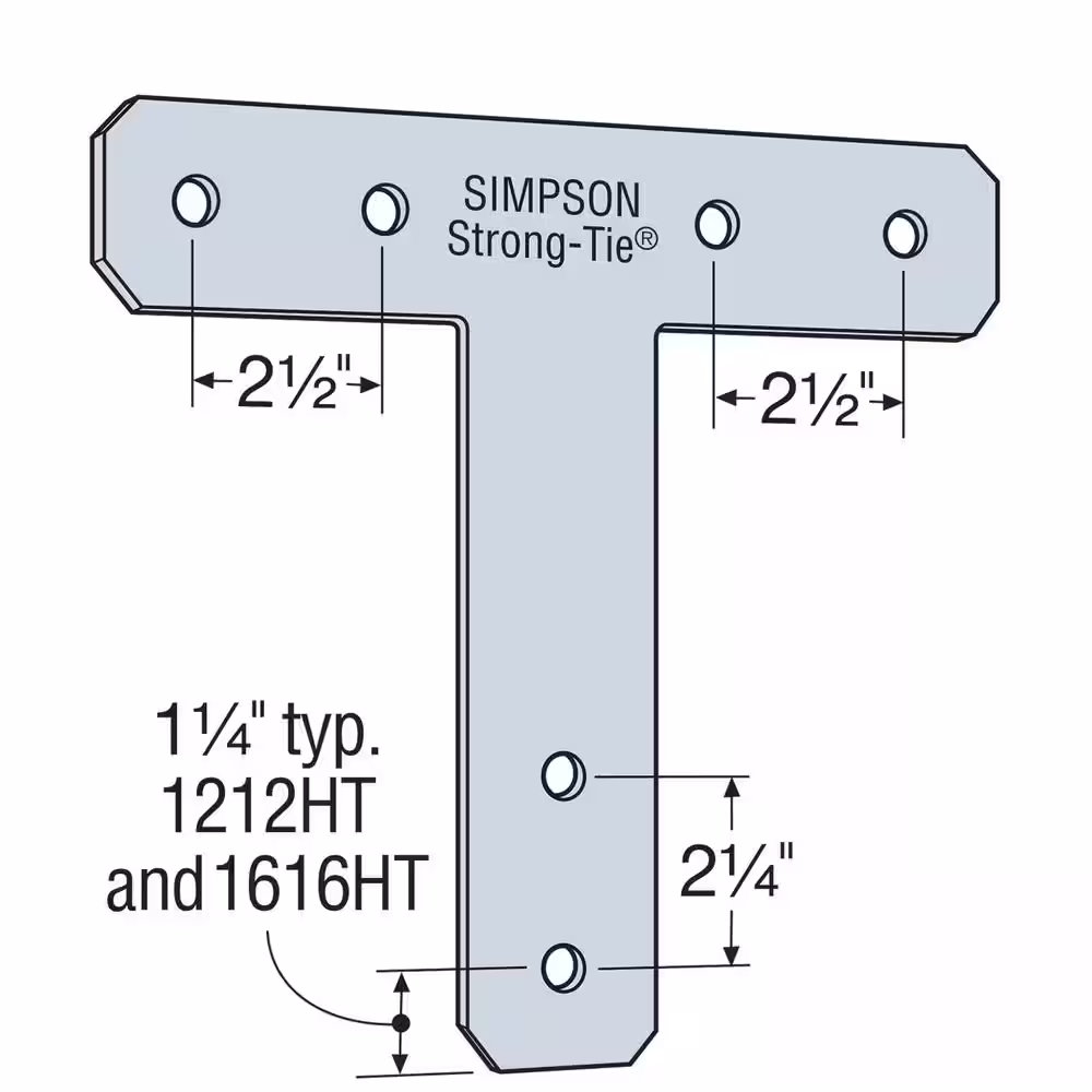 Simpson Strong-Tie HT 12 in. x 12 in. 7-Gauge Galvanized Heavy T Strap