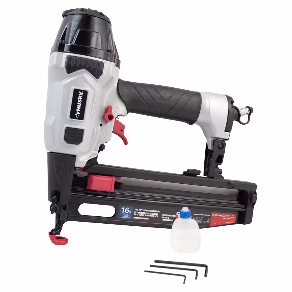 Husky Pneumatic 16-Gauge 2-1/2 in. Straight Finish Nailer