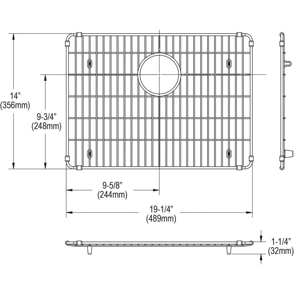 Elkay 19.25 in. x 14 in. Bottom Grid for Kitchen Sink in Stainless Steel